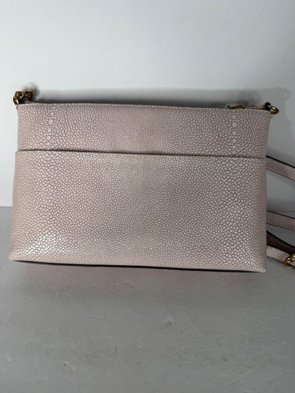 NWT Karl Lagerfeld Paris Adele Crossbody Bag in Dusty Pink Vegan Leather Zip Top - Picture 4 of 6